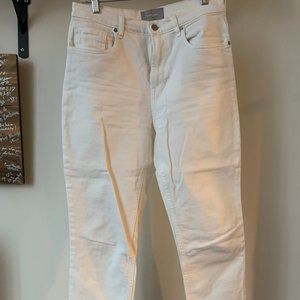 Everlane High Waist Straight Ankle White Jeans